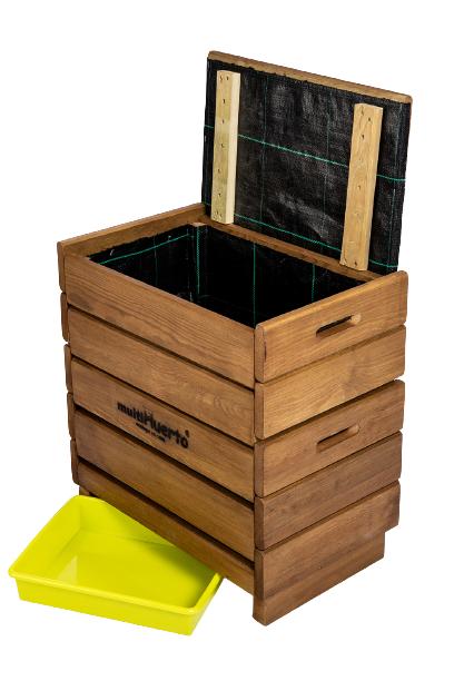 Pack Frutero completo: el vermicompostador abierto, fronto lateral